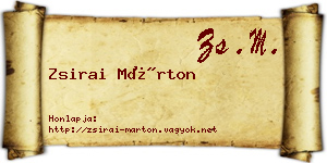 Zsirai Márton névjegykártya