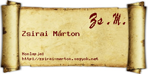 Zsirai Márton névjegykártya