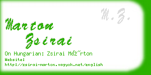 marton zsirai business card